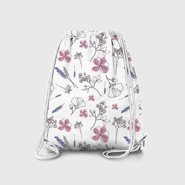 Рюкзак «Полевые цветы, весенний принт, линейный стиль.»