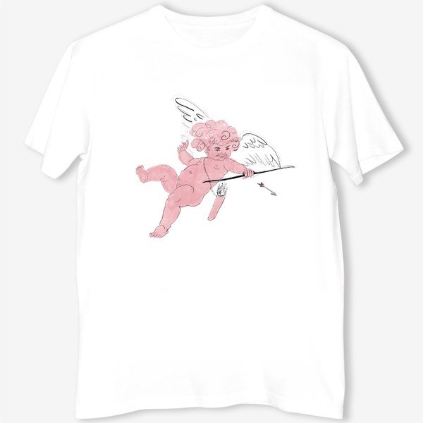 Футболка «Амур ангел розовый со стрелой»