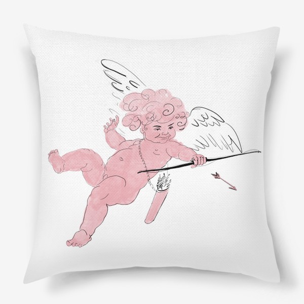 Подушка «Амур ангел розовый со стрелой»