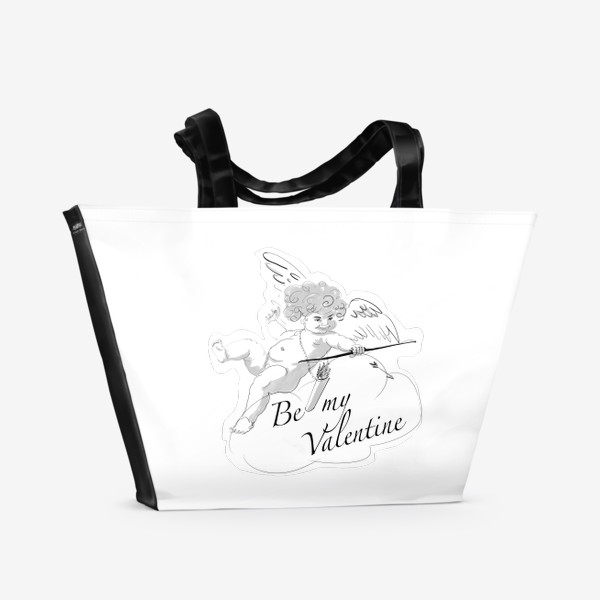 Пляжная сумка &laquo;Валентинка купидон со стрелой&raquo;