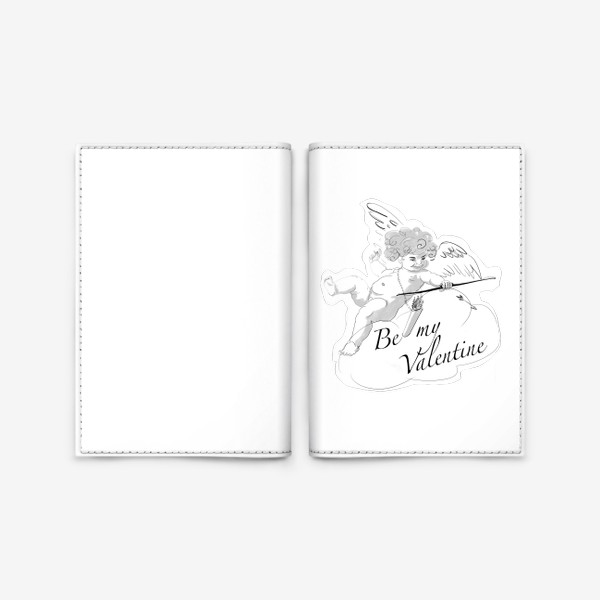 Обложка для паспорта «Валентинка купидон со стрелой»