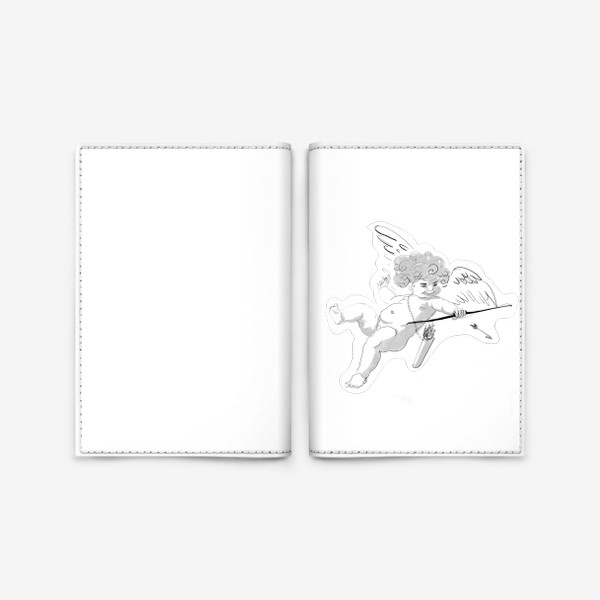 Обложка для паспорта «Амур со стрелой белая обводка»
