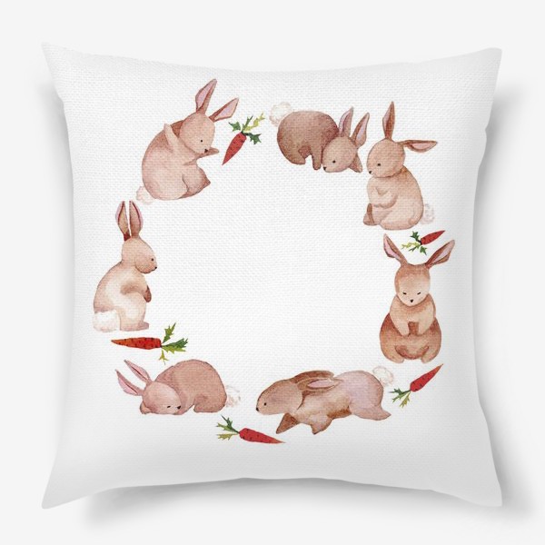 Подушка «Акварельные зайчата»