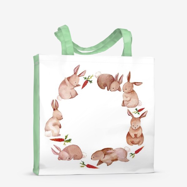 Сумка-шоппер «Акварельные зайчата»