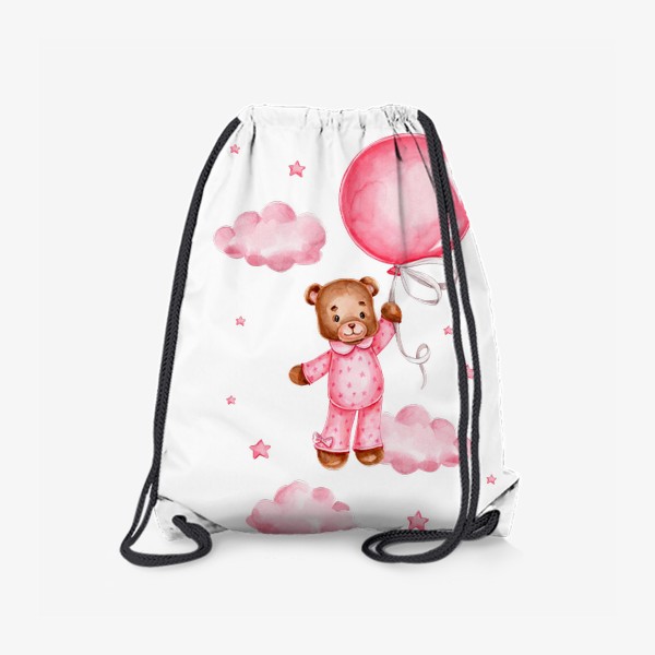 Рюкзак «Мишка летит на розовом воздушном шаре»