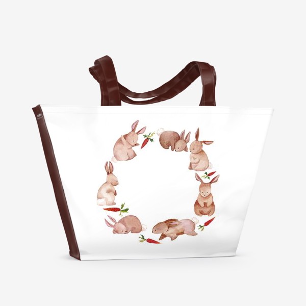 Пляжная сумка «Акварельные зайчата»