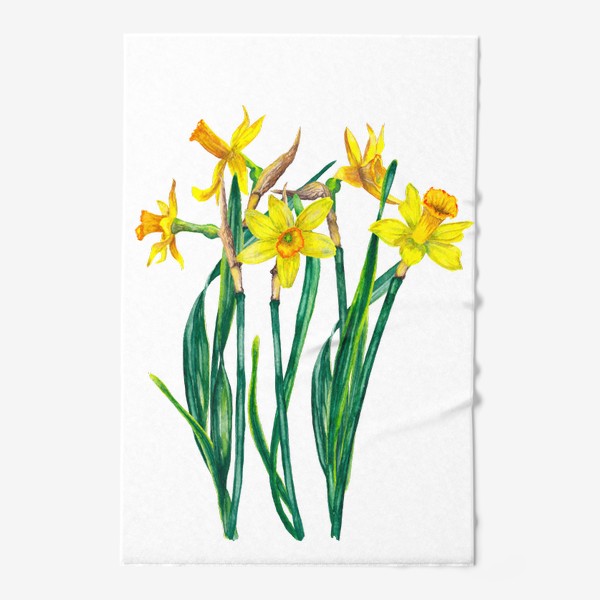 Полотенце «Весенние цветы Нарциссы 8 марта»