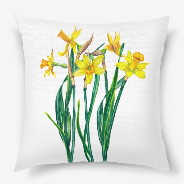 Подушка «Весенние цветы Нарциссы 8 марта»