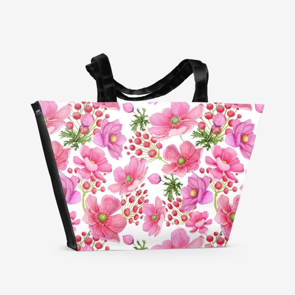 Пляжная сумка «Акварельные цветы Лютики бесшовный рисунок»