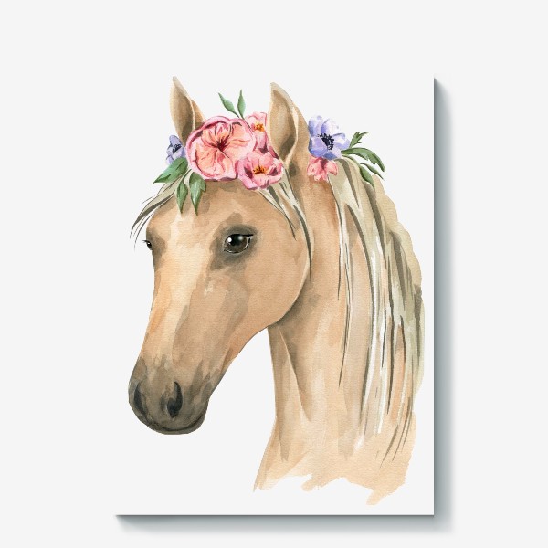 Холст «Лошадь в цветах»