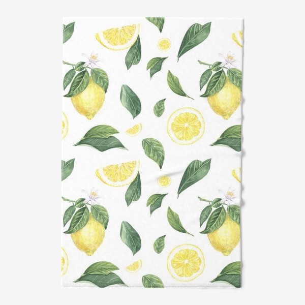 Полотенце &laquo;Лимоны и цветы на белом&raquo;