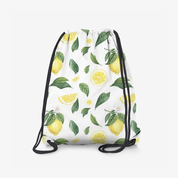 Рюкзак «Лимоны и цветы на белом»