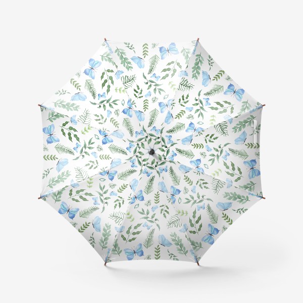 Зонт «Бабочки и зелень»