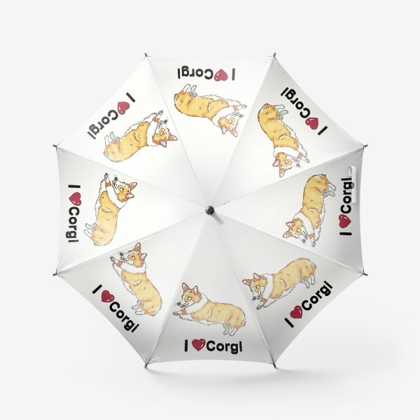 Зонт «Я люблю корги»