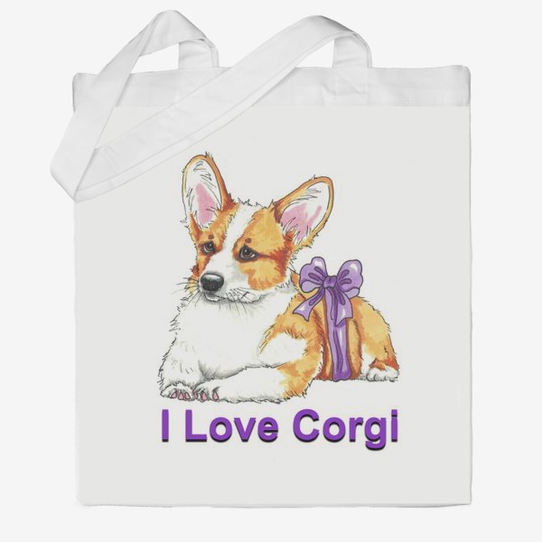 Сумка хб «I Love Corgi»