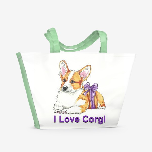 Пляжная сумка «I Love Corgi»