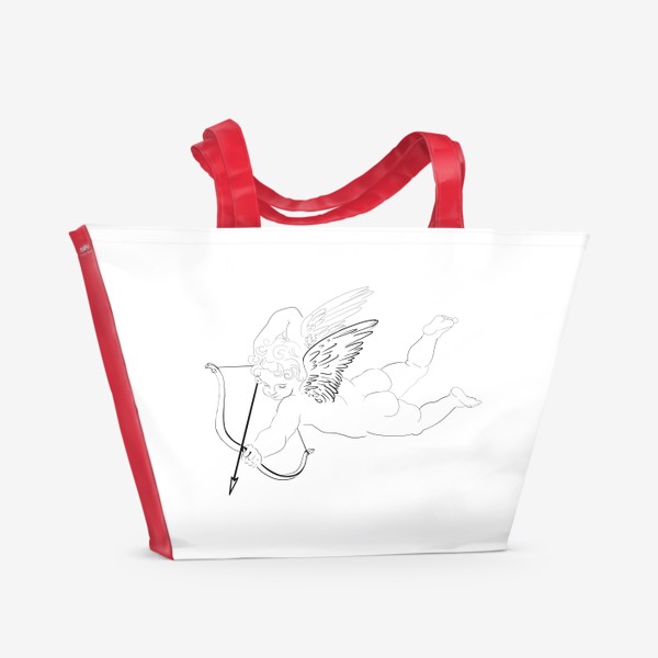 Пляжная сумка «Ангел силуэт со стрелой»