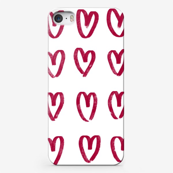 Чехол iPhone «Маленькие красные сердечки »