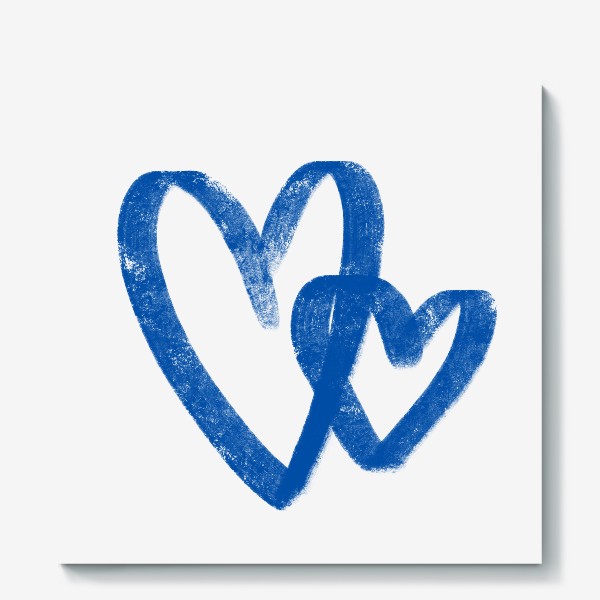Холст «Синие сердечки»