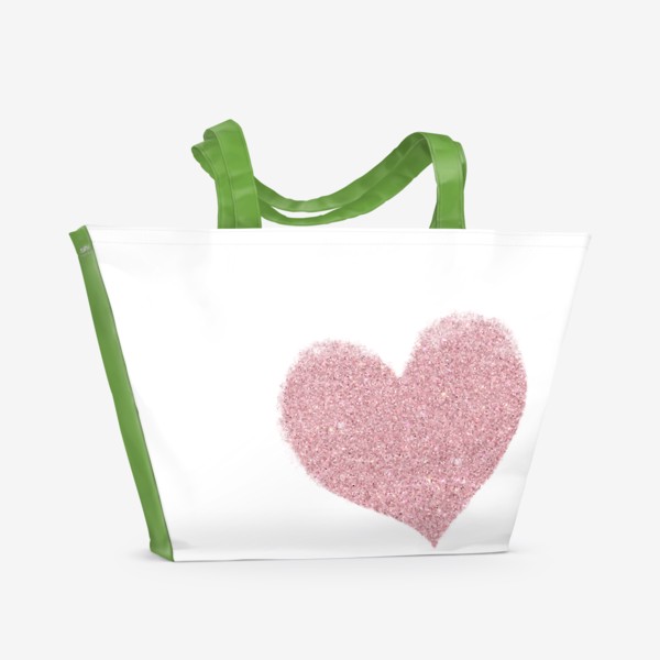 Пляжная сумка «Сердце из блёсток»