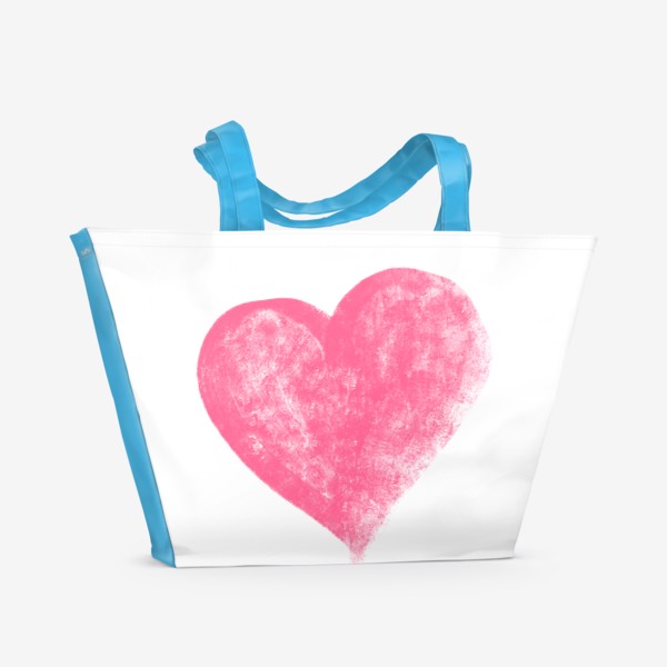 Пляжная сумка «Меловое розовое сердечко»