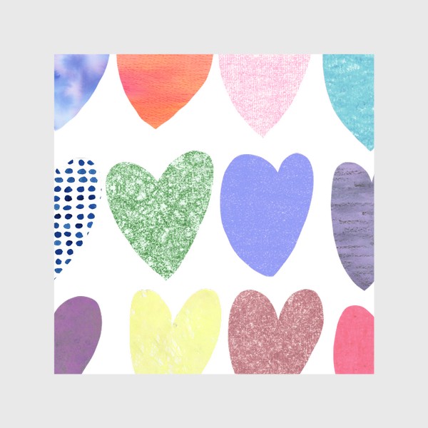 Шторы «Разноцветные бумажные сердечки»