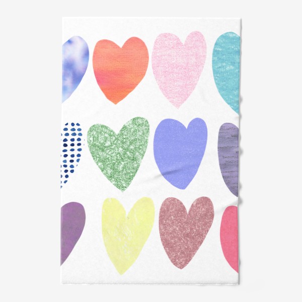 Полотенце «Разноцветные бумажные сердечки»