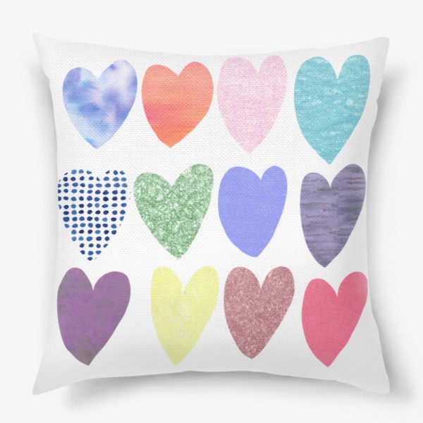 Подушка «Разноцветные бумажные сердечки»