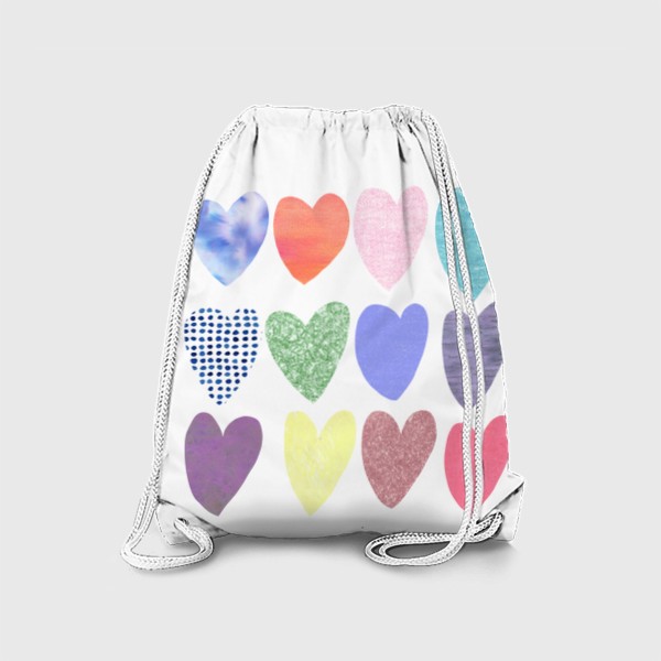 Рюкзак «Разноцветные бумажные сердечки»