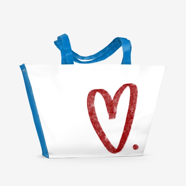 Пляжная сумка «Красное сердечко с точкой»