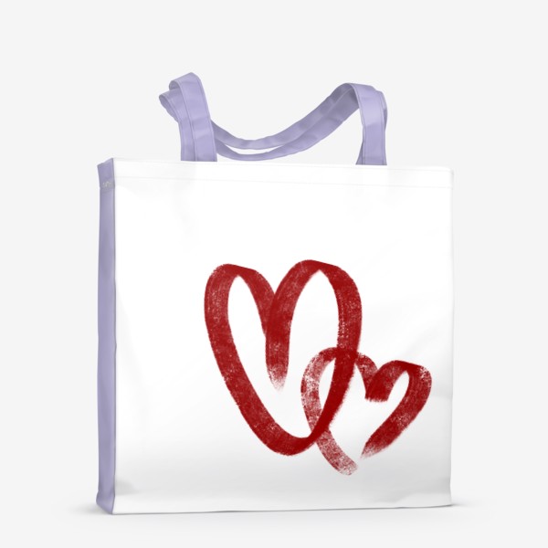 Сумка-шоппер «Пара влюбленных красных сердец»