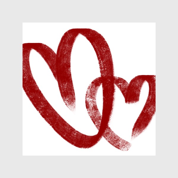 Шторы «Пара влюбленных красных сердец»