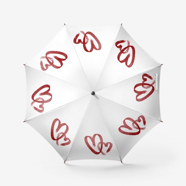 Зонт «Пара влюбленных красных сердец»