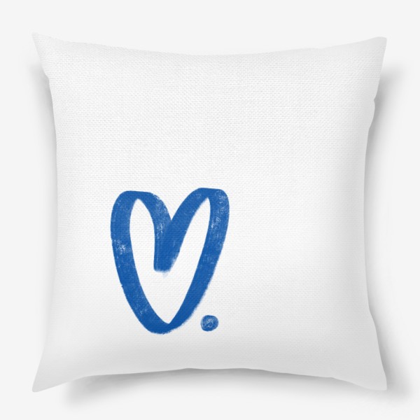 Подушка «Синее сердечко и точка»