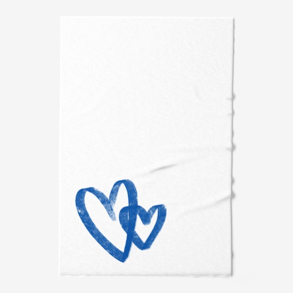Полотенце «Синие сердечки»