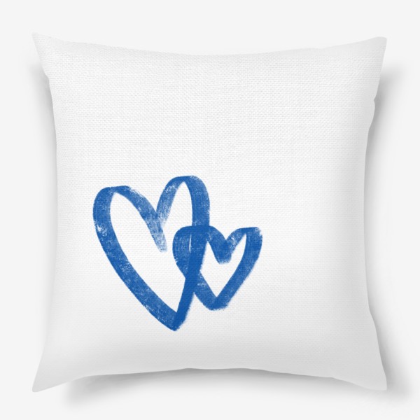 Подушка «Синие сердечки»