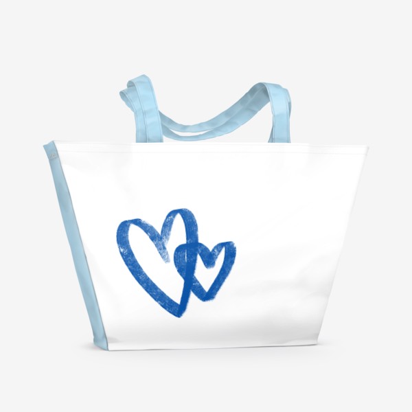 Пляжная сумка «Синие сердечки»