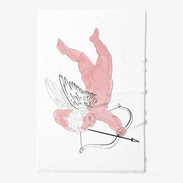 Полотенце «Купидон ангел розовый со стрелой»