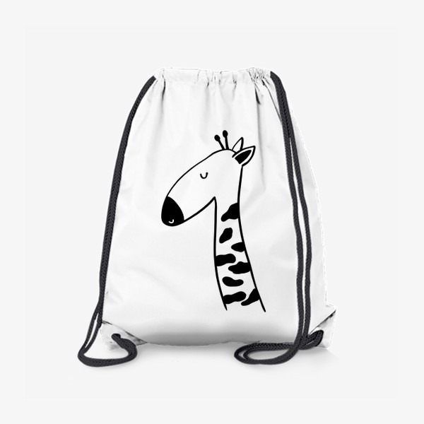 Рюкзак «Милый детский принт жираф черно-белый рисунок»