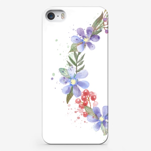 Чехол iPhone «Акварельный цветочный венок»