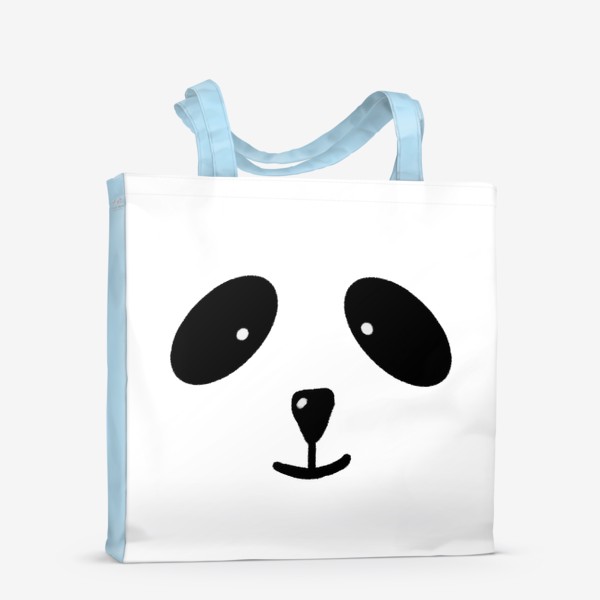 Сумка-шоппер «Милая мордочка панды черно-белый принт»