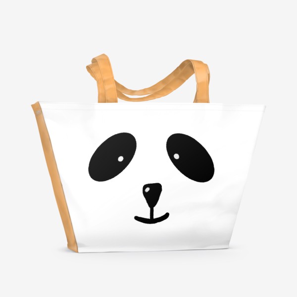 Пляжная сумка «Милая мордочка панды черно-белый принт»