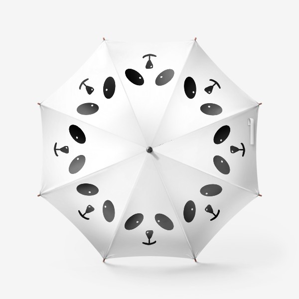 Зонт «Милая мордочка панды черно-белый принт»