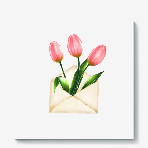 Холст «Тюльпаны в конверте»