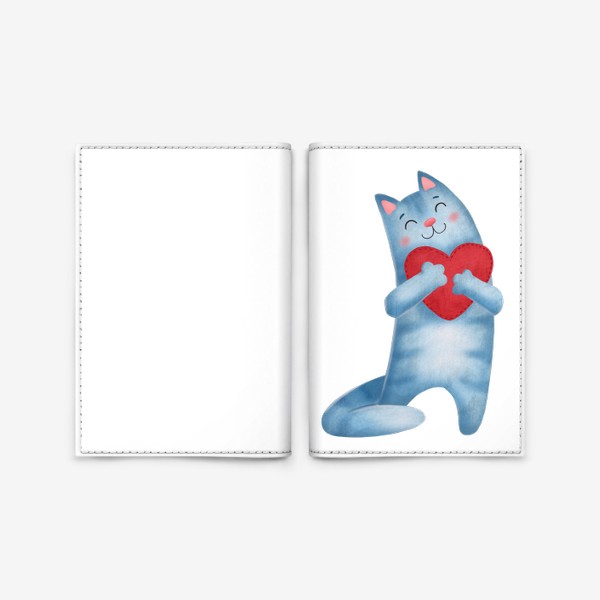 Обложка для паспорта «Котик романтик»