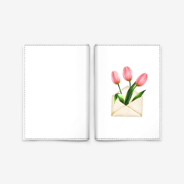 Обложка для паспорта «Тюльпаны в конверте»