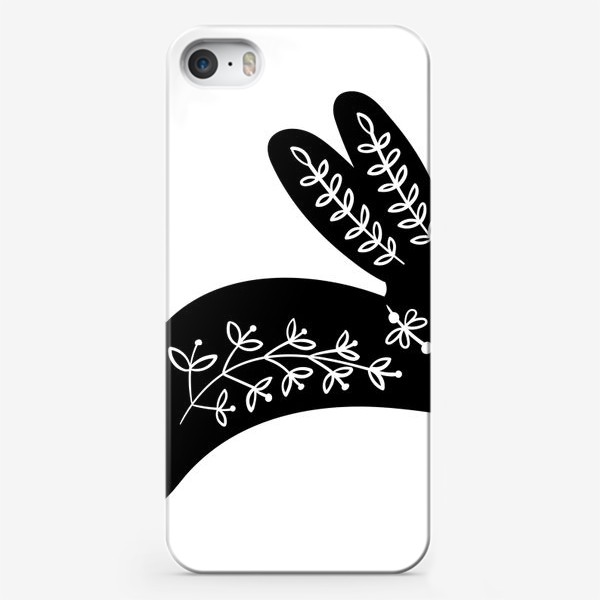 Чехол iPhone «Зайка с цветами в скандинавском стиле»