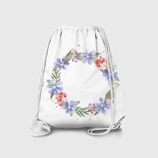 Рюкзак «Акварельный цветочный венок»