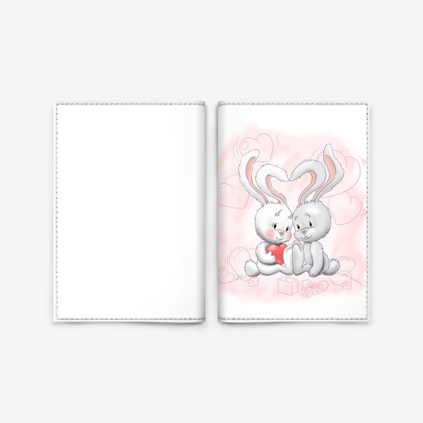 Обложка для паспорта «зайчики без надписи»