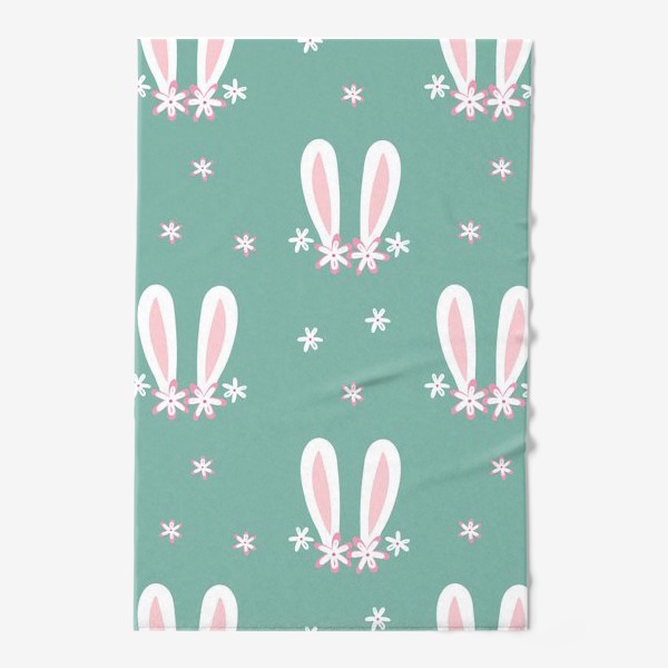 Полотенце «Ушки кролика с весенними цветами»